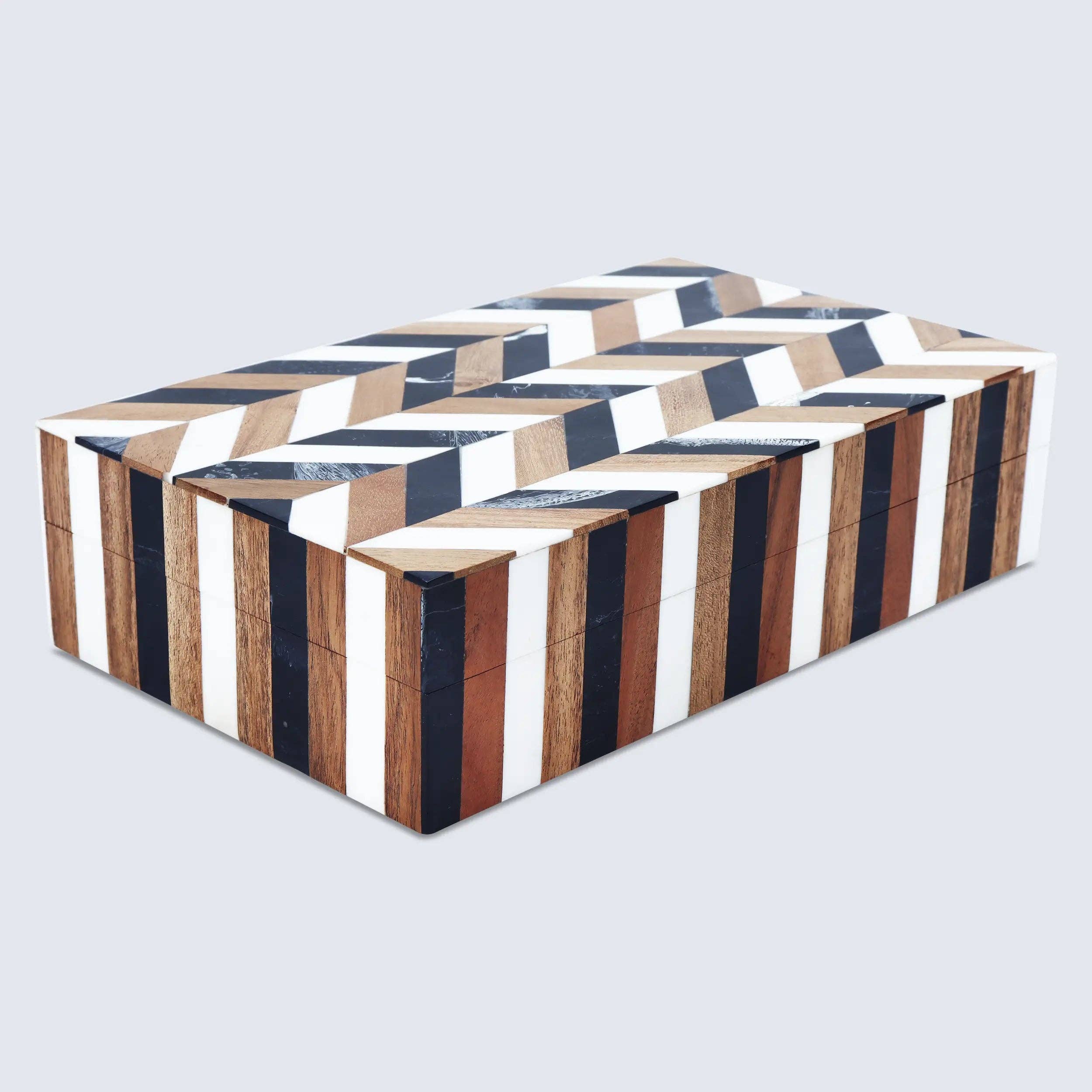 Brown Geometric Decorative Box Small