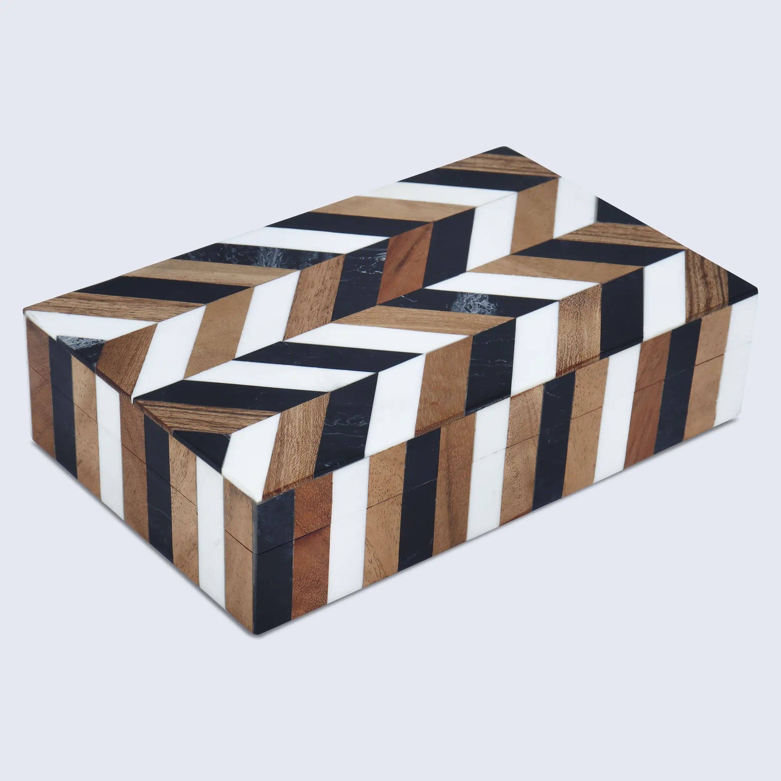 Brown Geometric Decorative Box Small