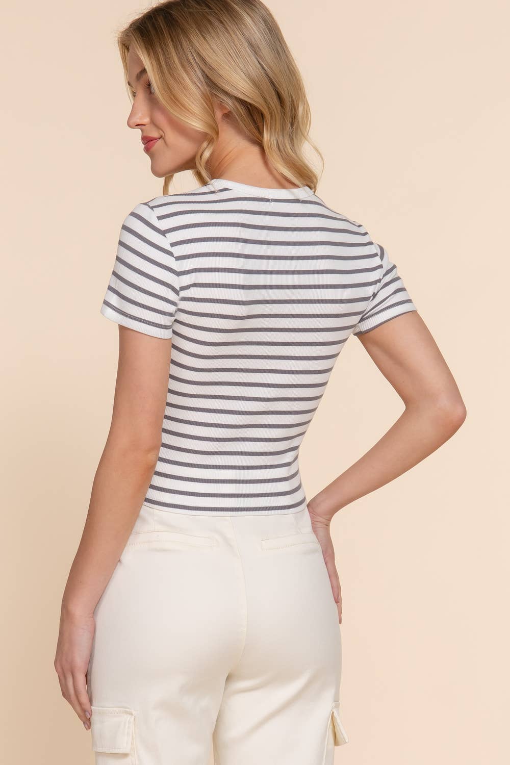 Stripe Cotton Rib Tee
