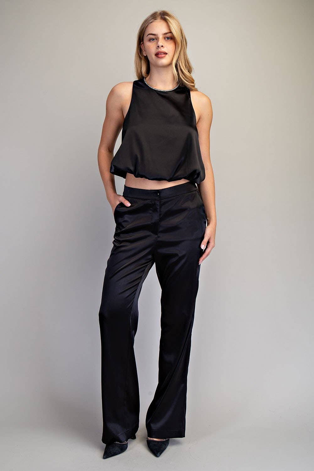 Satin Straight Leg Pants