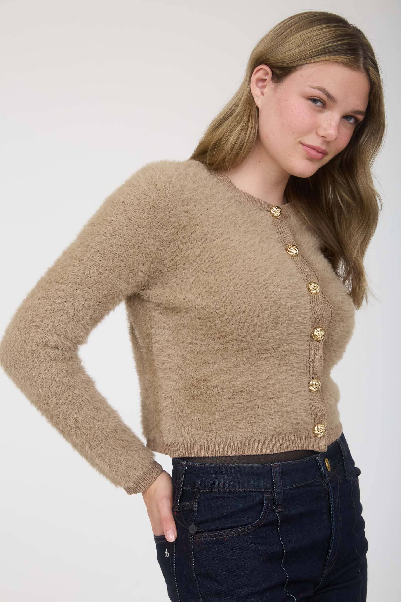 Fuzzy Knit Cardigan