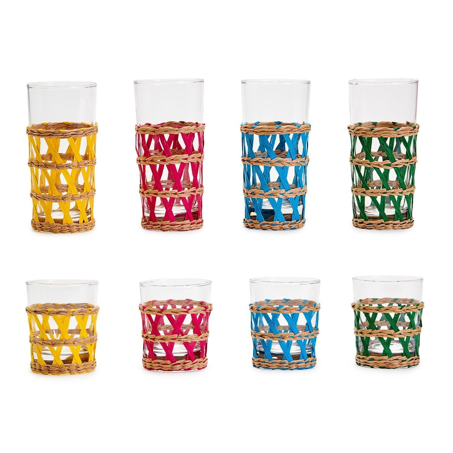 Colorful Hand-Woven Lattice Drinking Glass