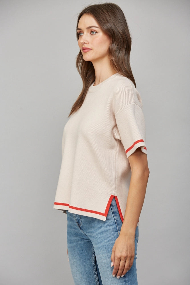 Side Slit Boxy Sweater