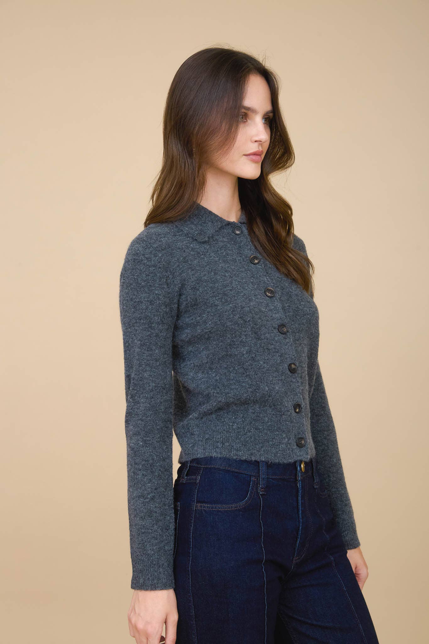 Collared Button Down Cardigan