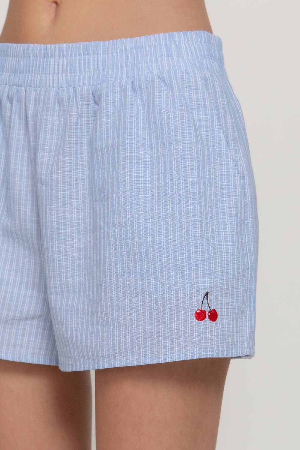 Cherry Detail Stripe Shorts