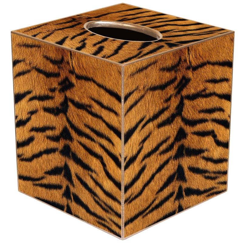 Tiger Stripe Paper Mache Tissue Box Cover