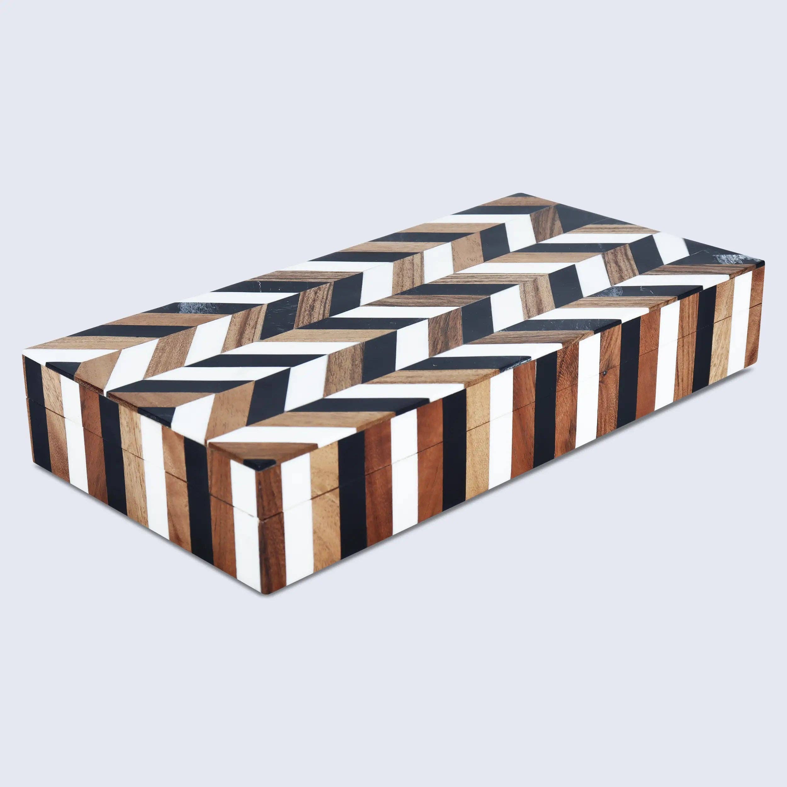 Brown Geometric Decorative Box Small