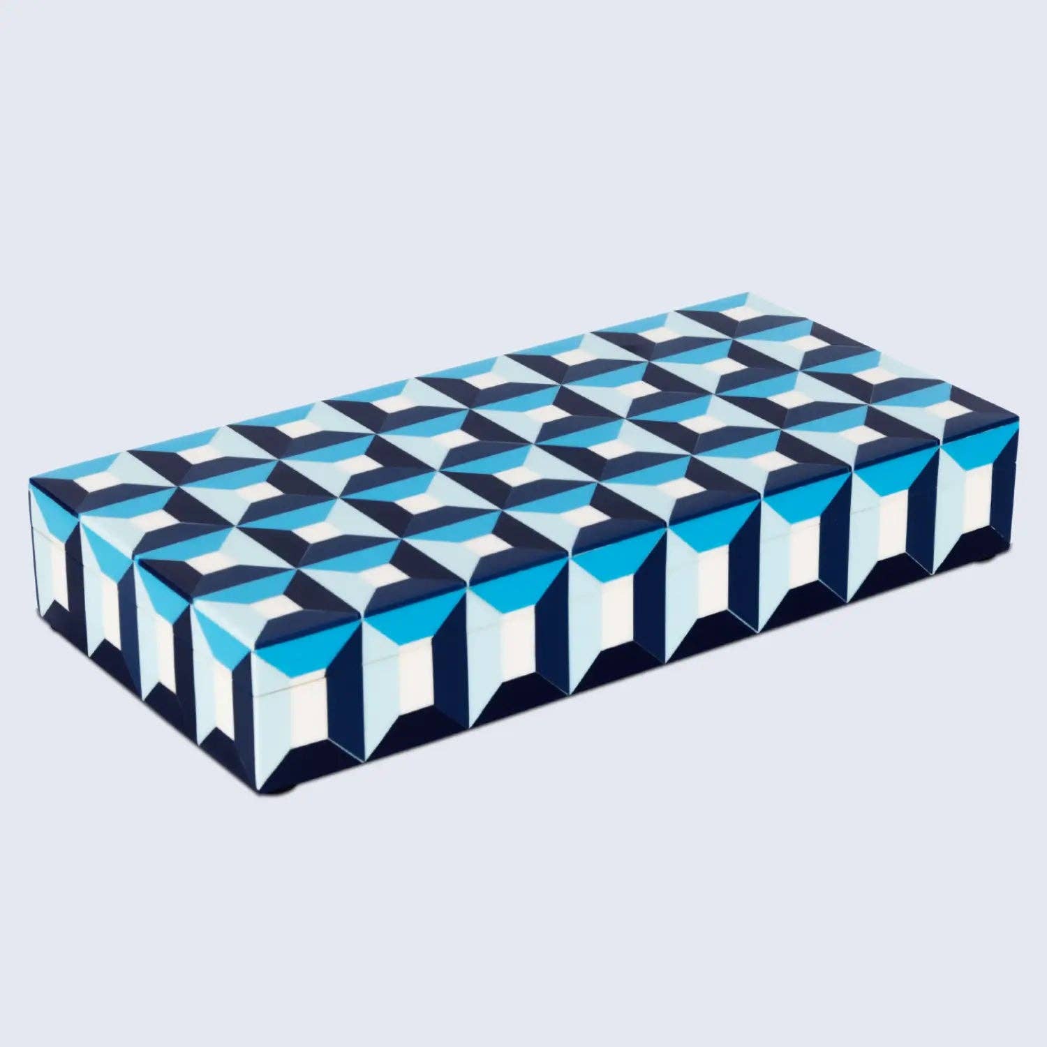 Blue Geometric Decorative Box
