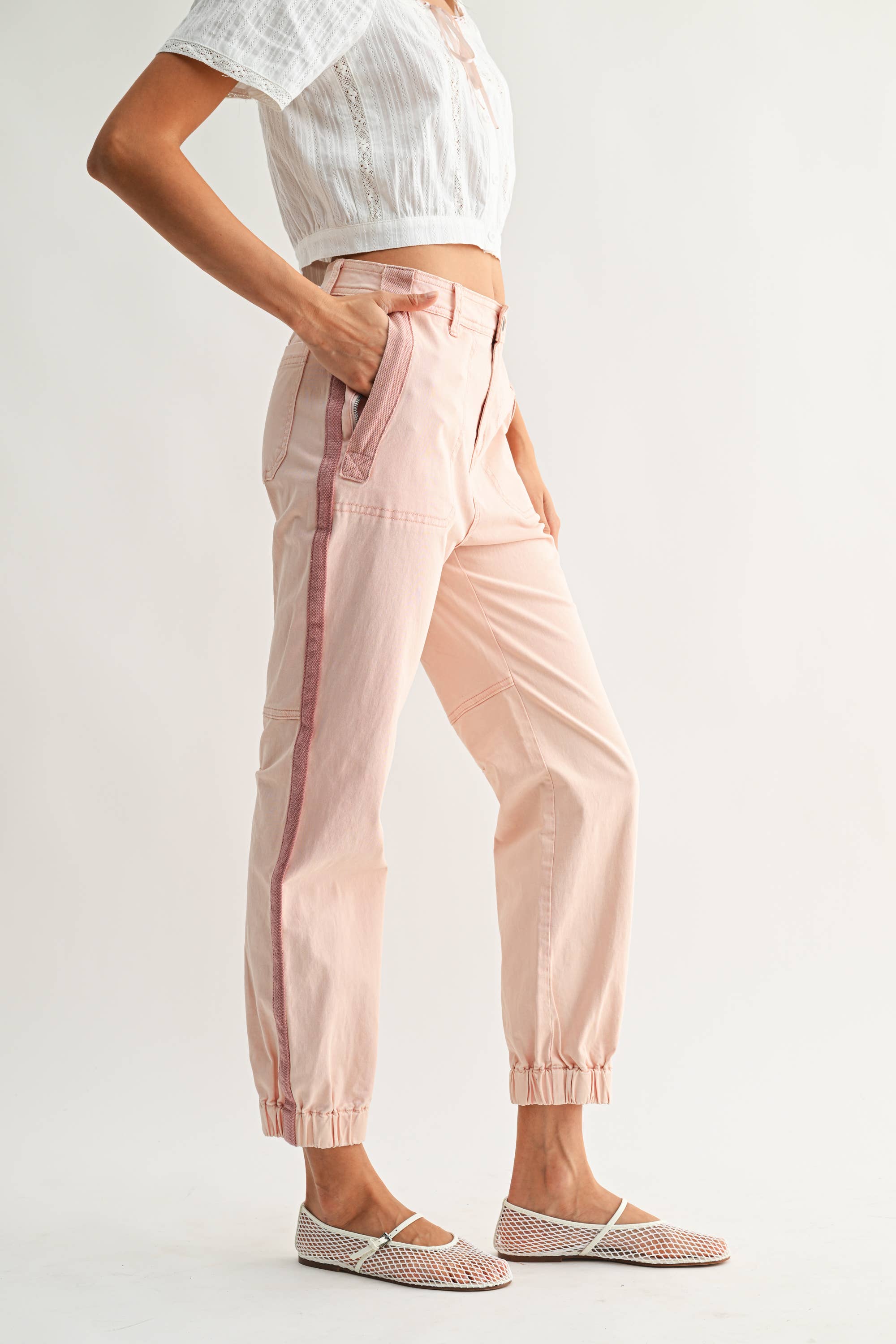 Pink Side Stripe Jogger