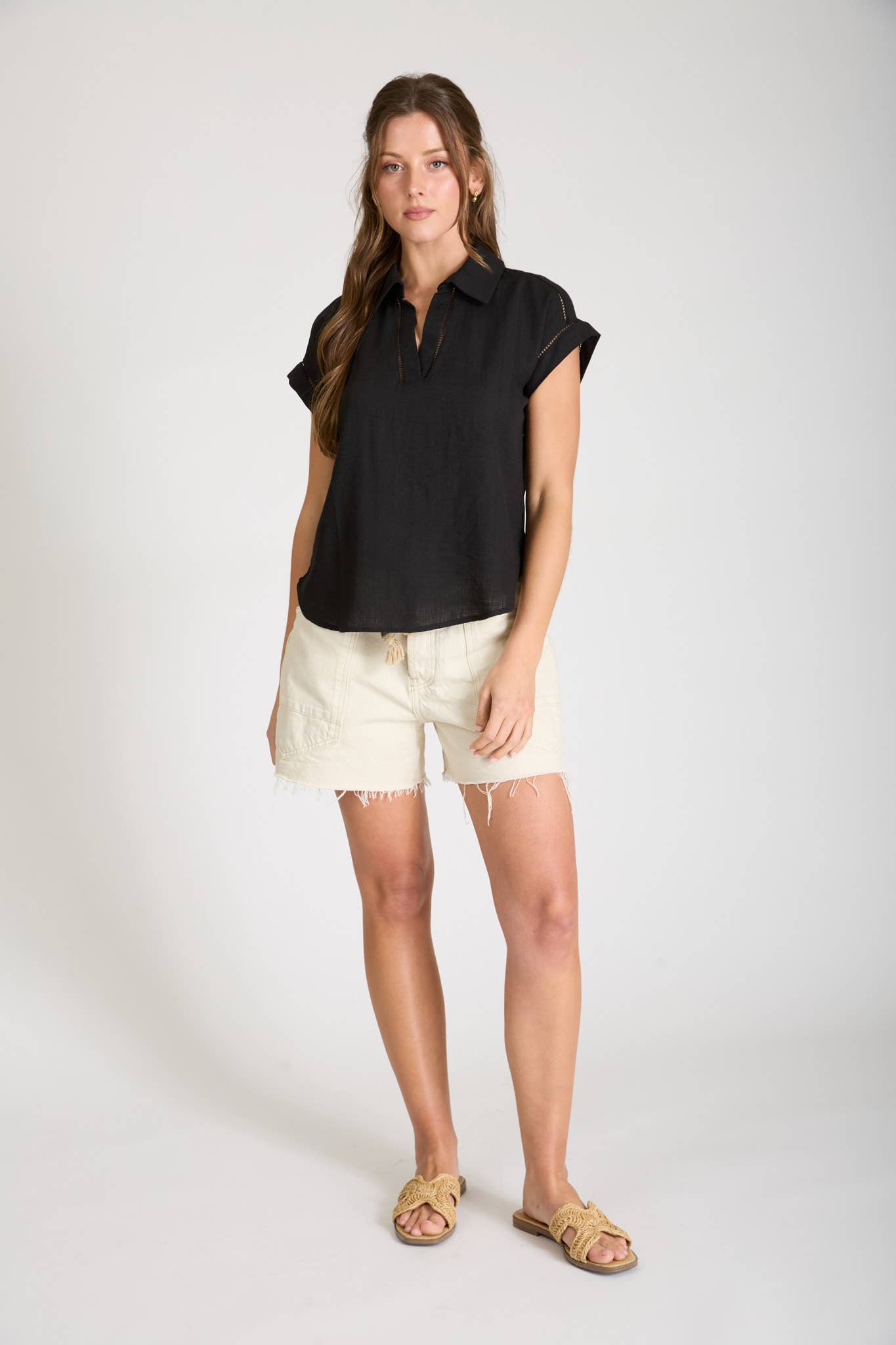 Collared Ladder Trim Top