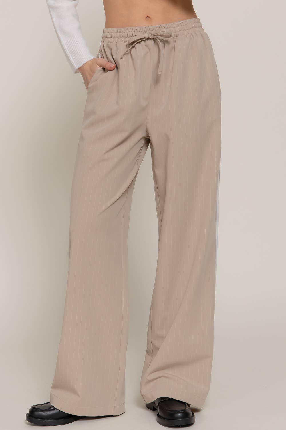 Side Stripe Detail Pinstripe Pants