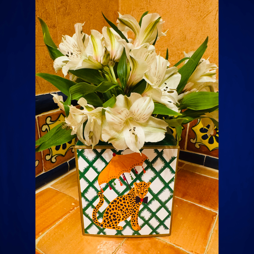 Tissue Box w/ Bow Tie Leopard