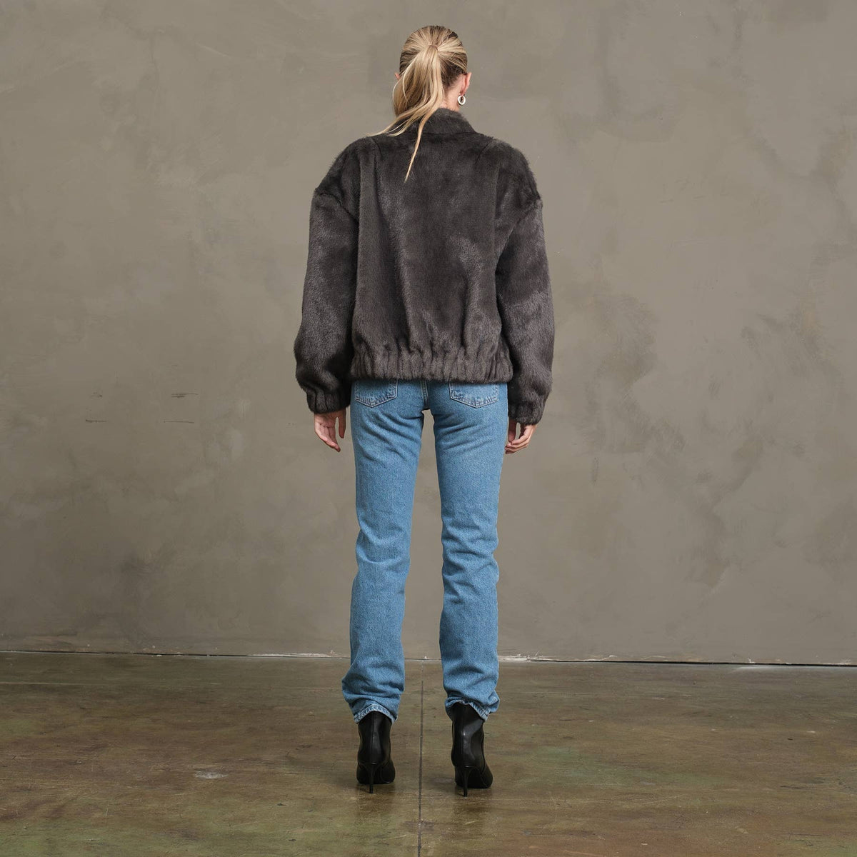Faux Fur Button Jacket