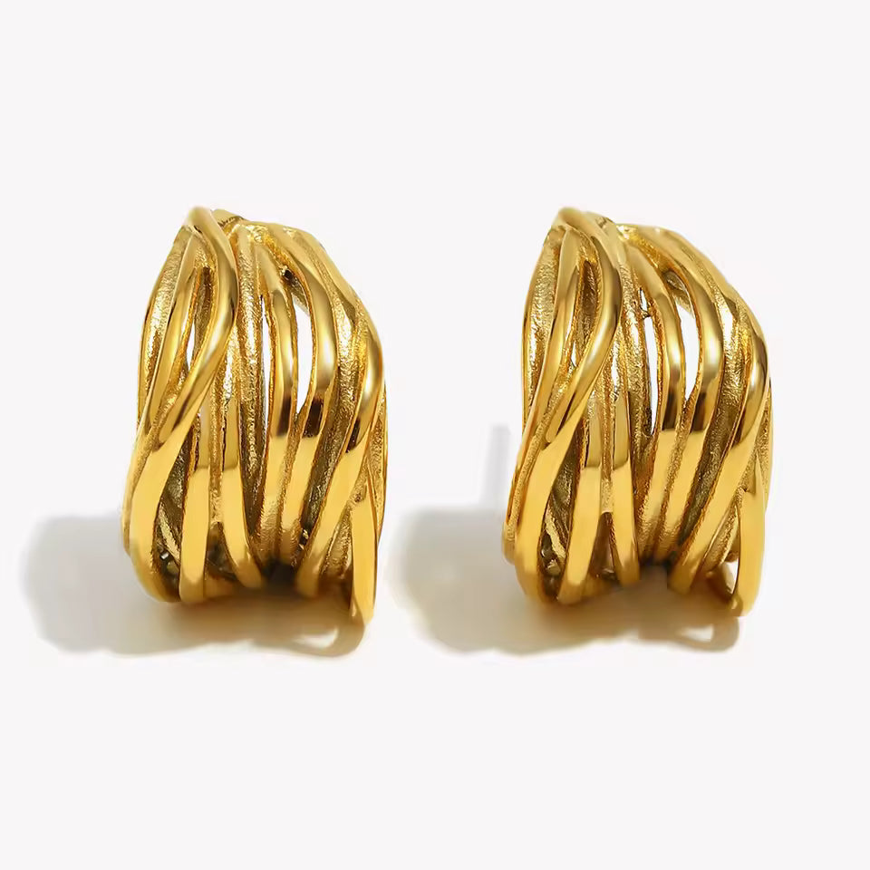 Textured Sculptural Hoop Earrings