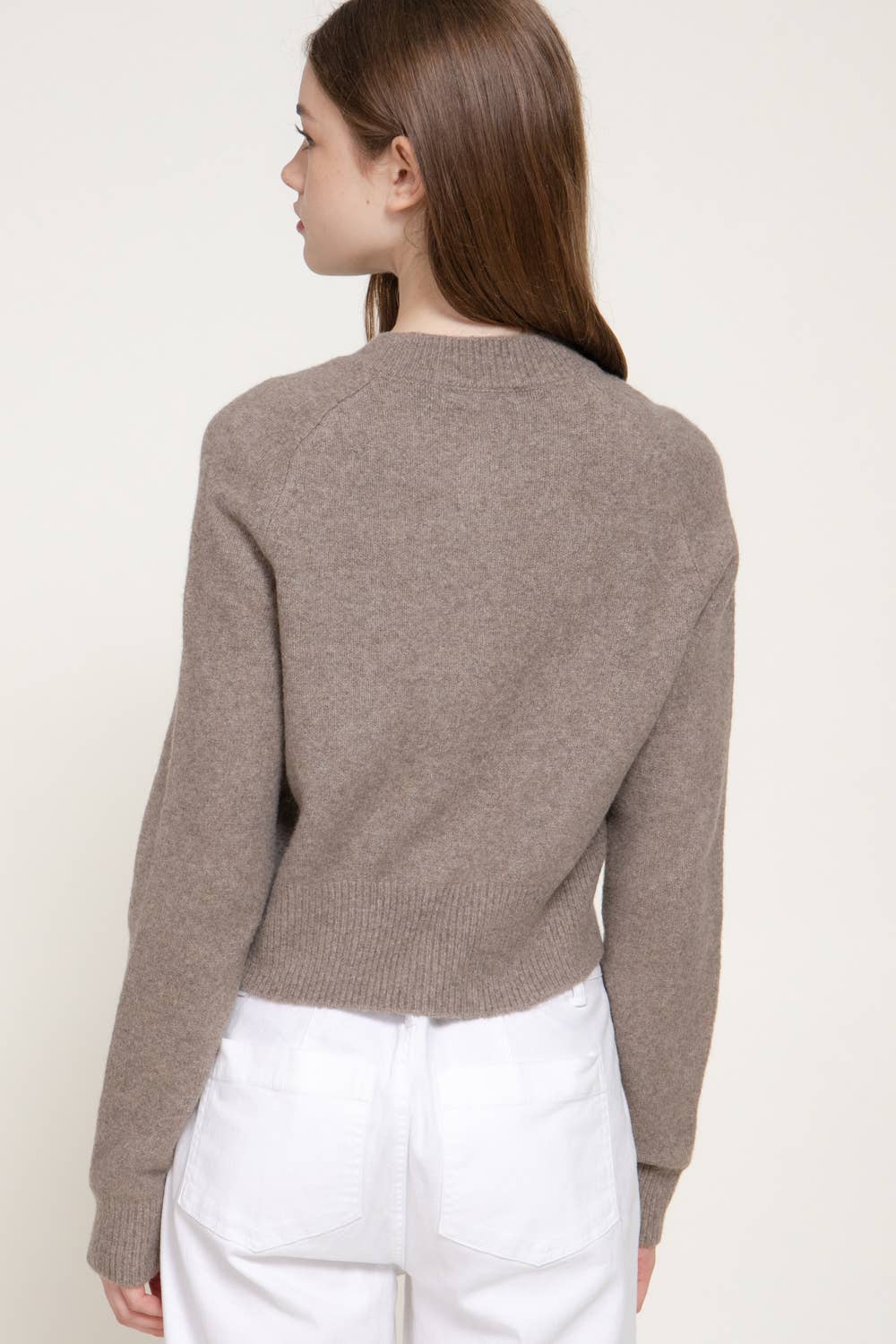 Round Neck Button Down Sweater