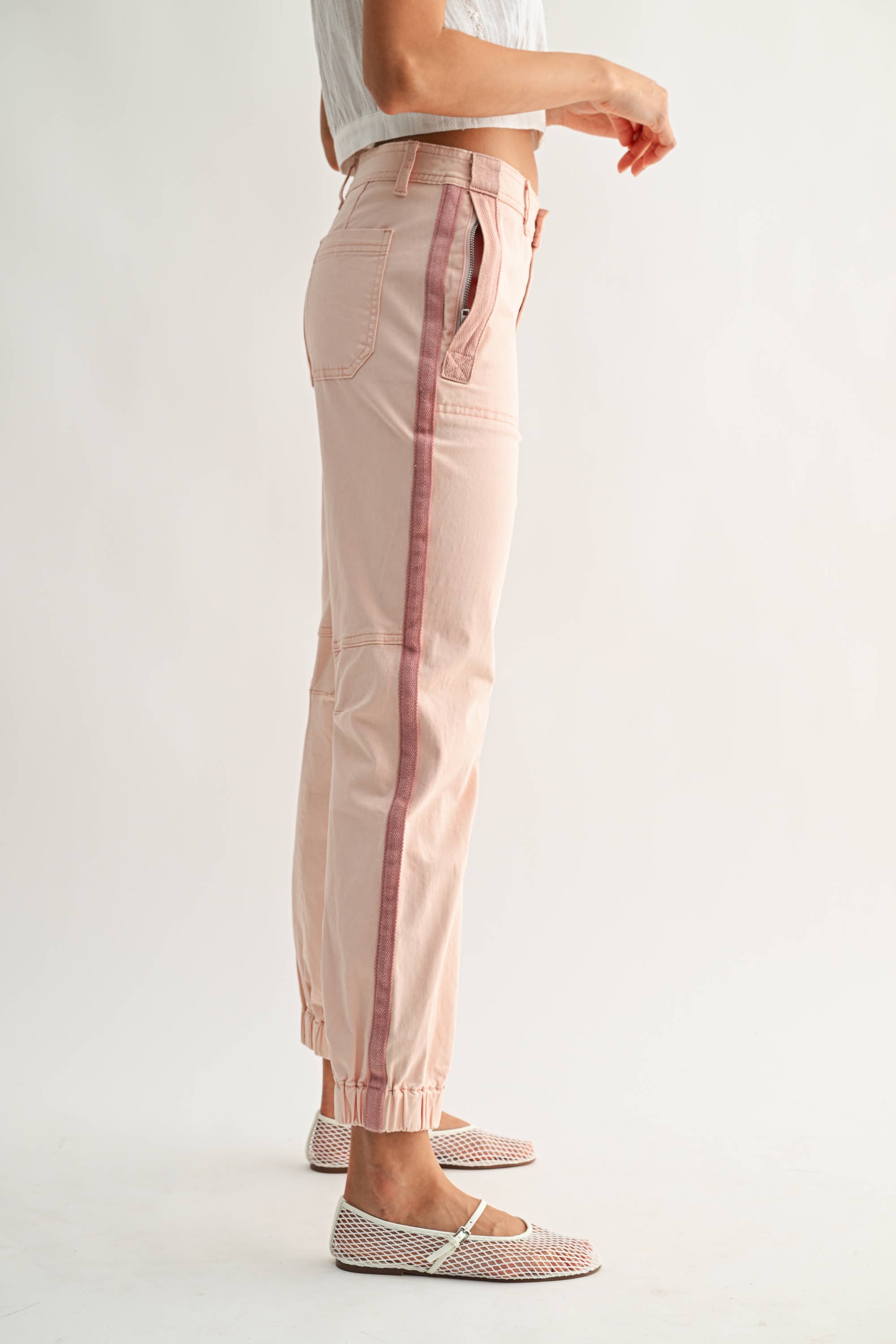 Pink Side Stripe Jogger