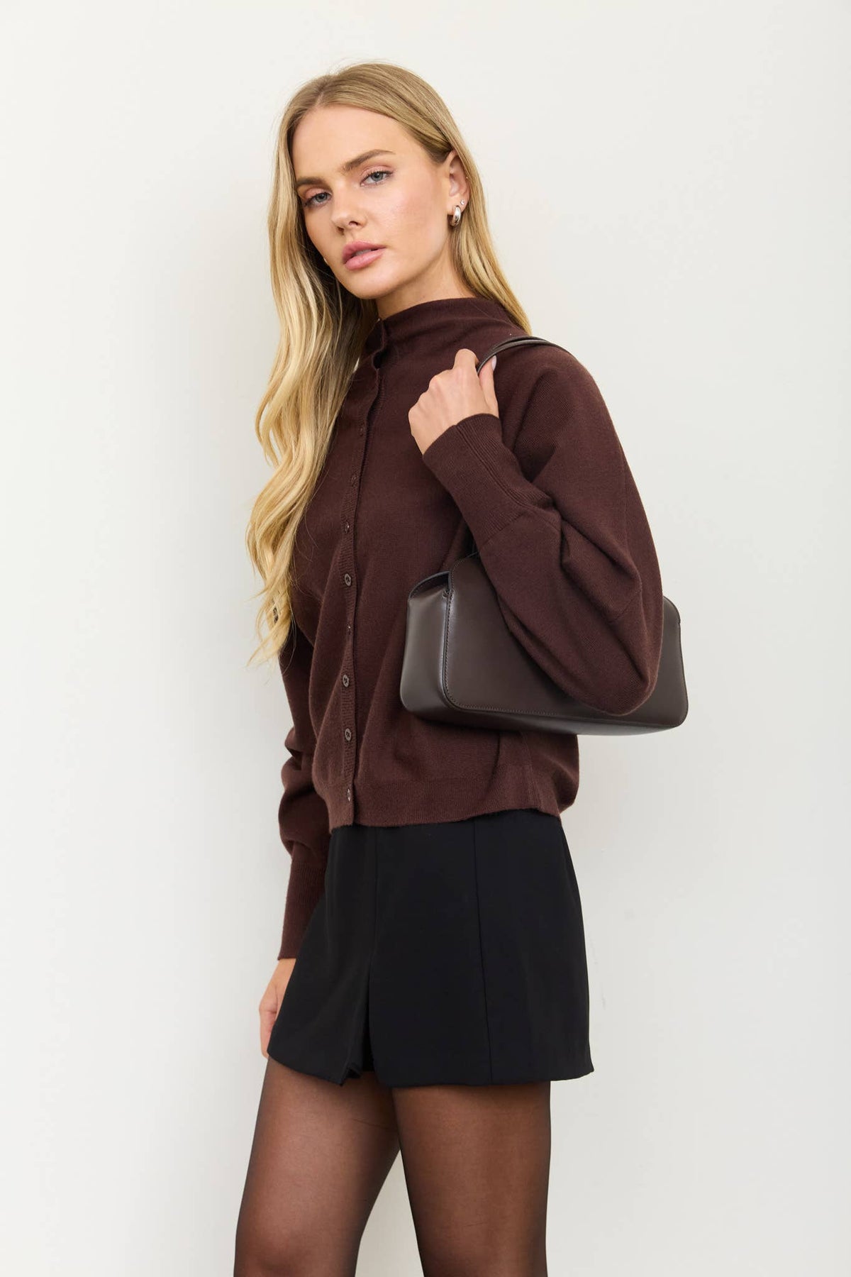Boat Neck Button Cardigan