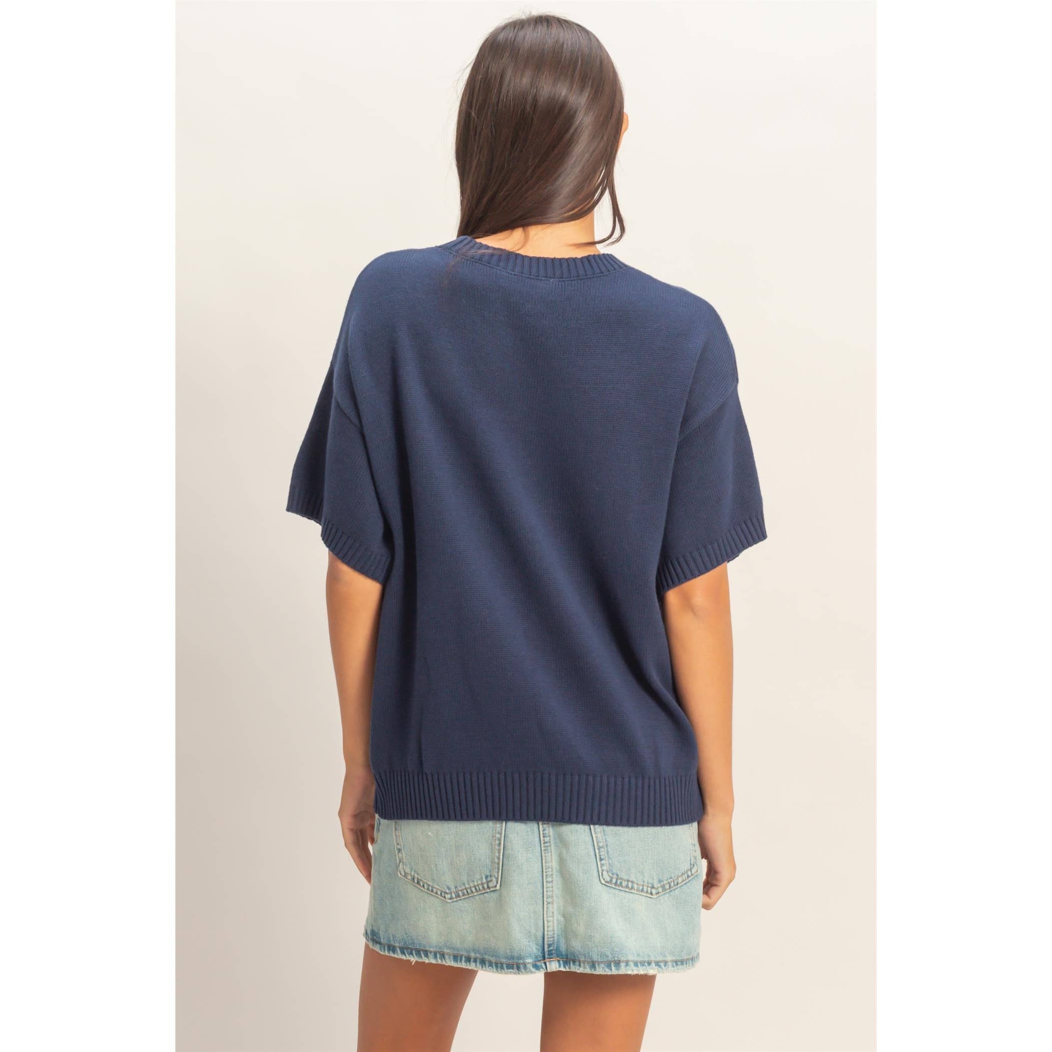 American Flag Knit Top