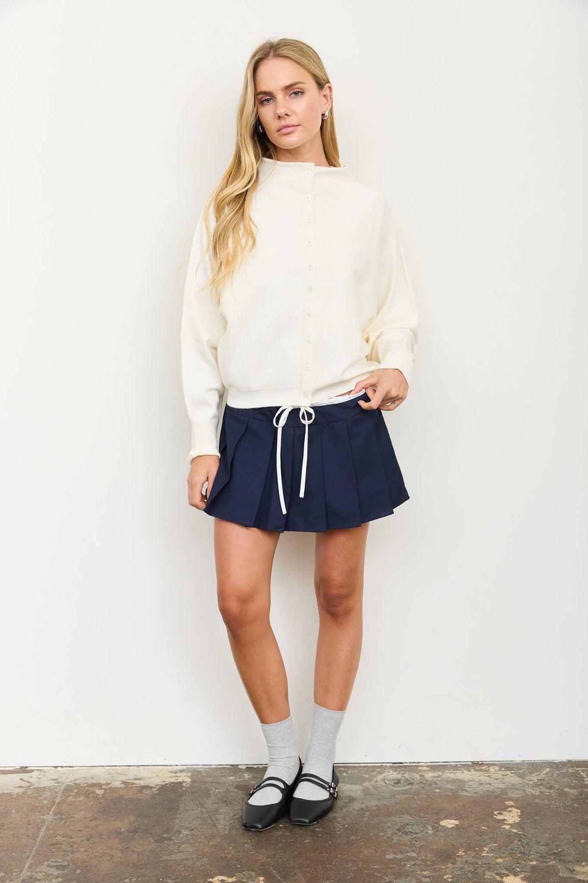 Boat Neck Button Cardigan