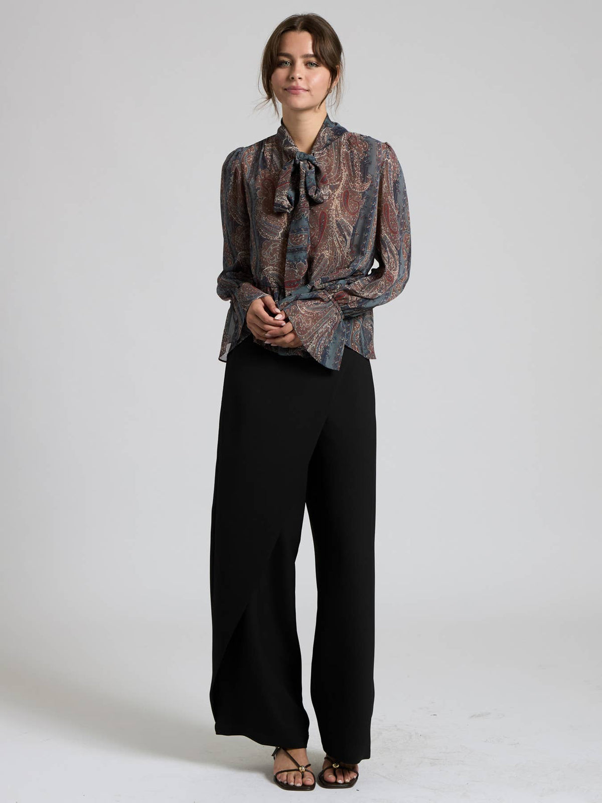 Paisley Chiffon Peplum Top