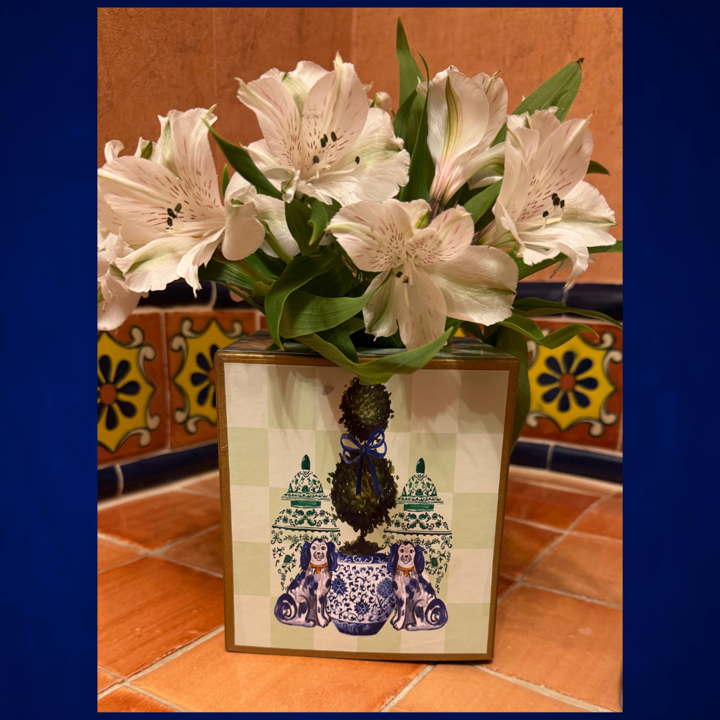 Tissue Box w/ Staffordshire Dogs