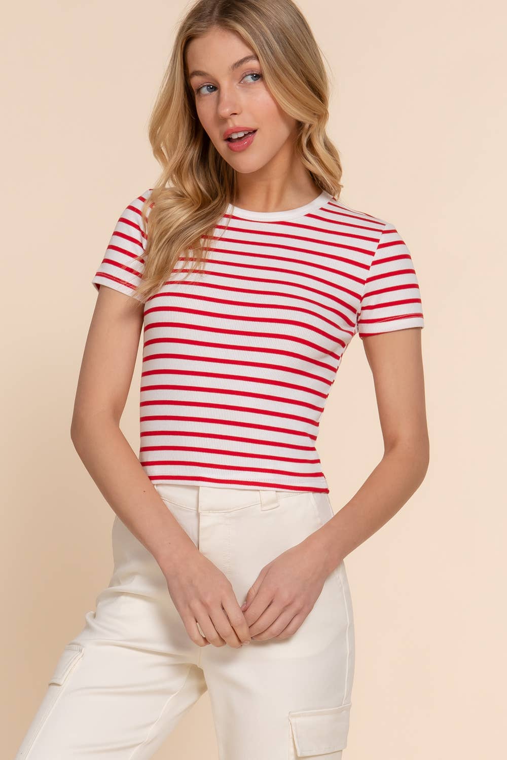 Stripe Cotton Rib Tee