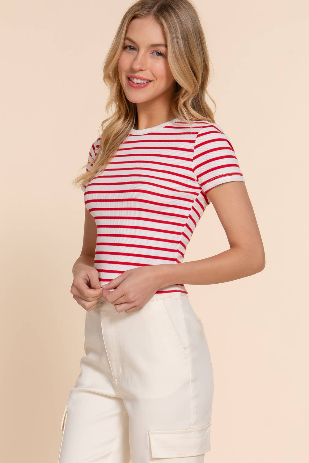Stripe Cotton Rib Tee