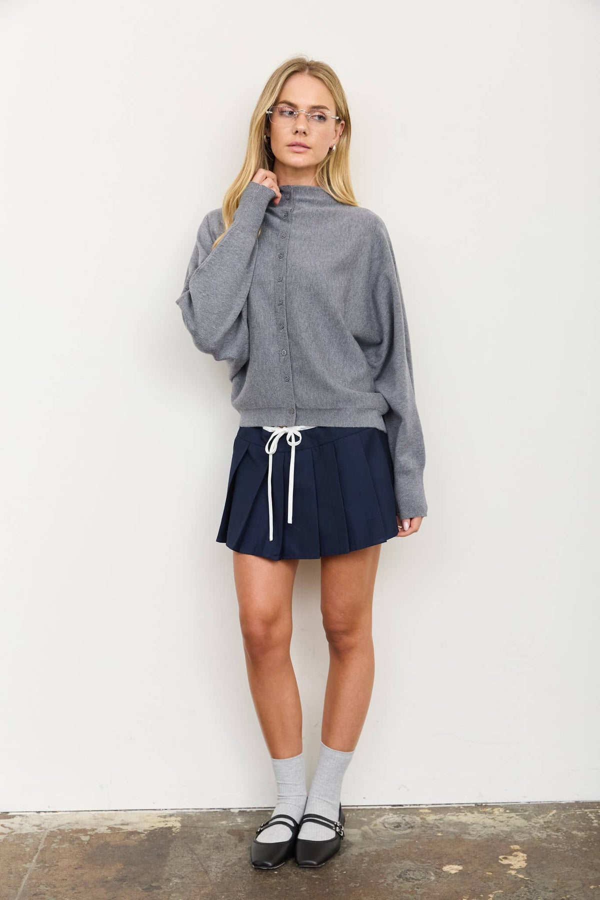 Boat Neck Button Cardigan