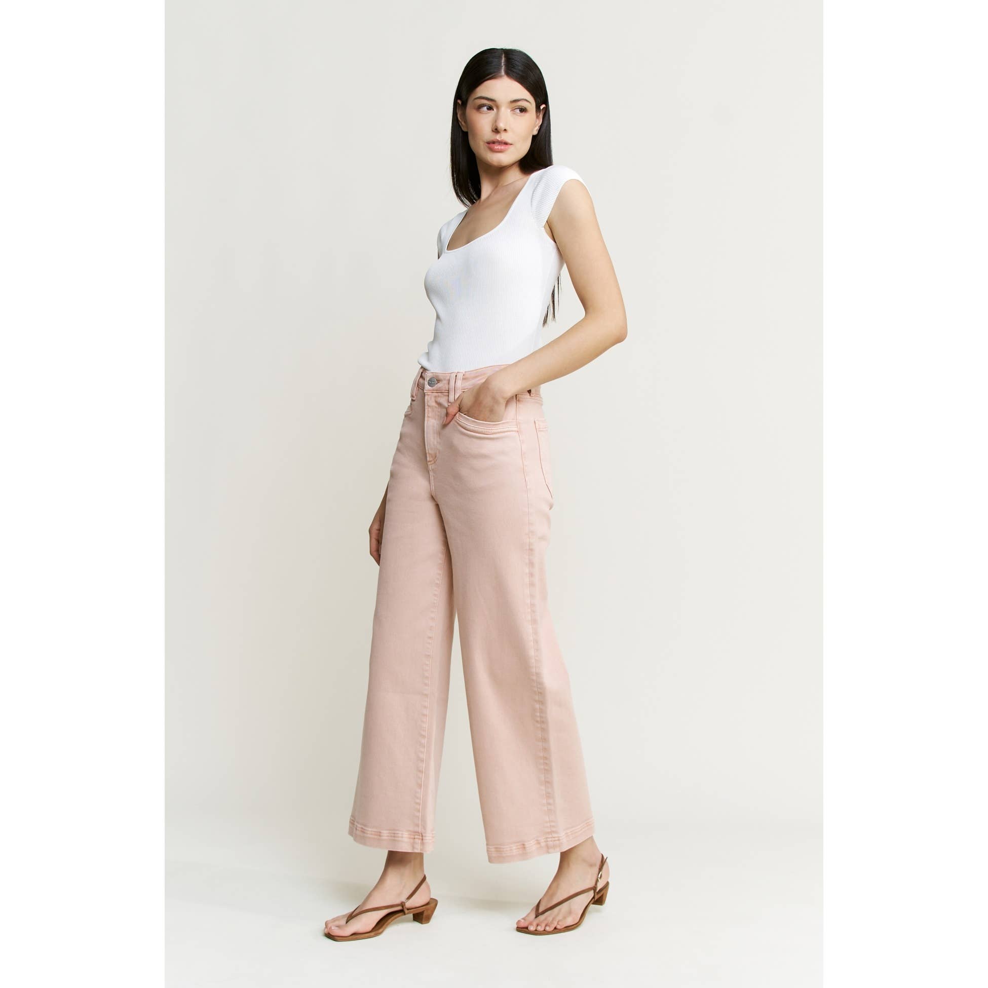 Super High Rise Wide Leg Cropped Utility Jean