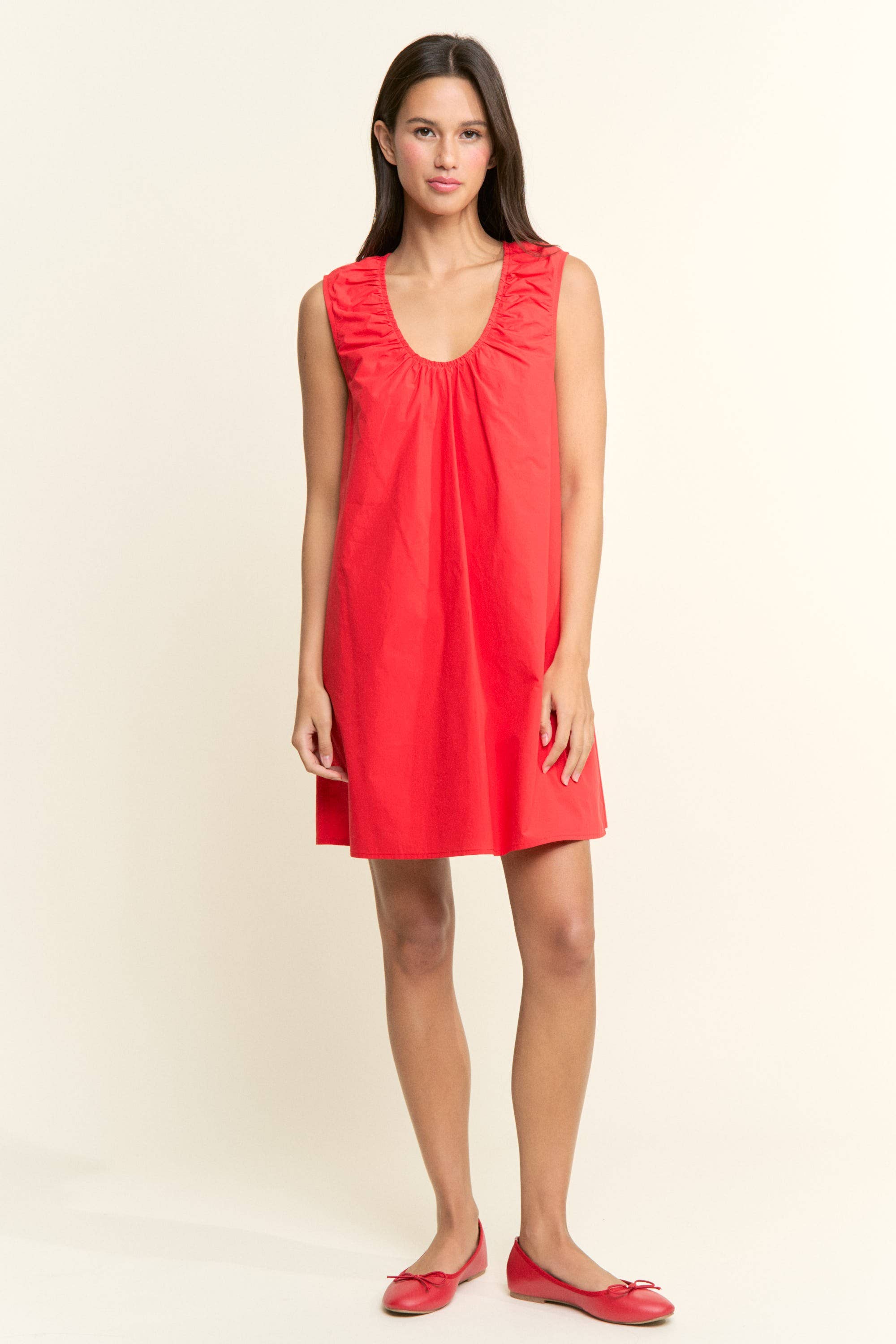 Scoop Neckline Sleeveless Mini Dress