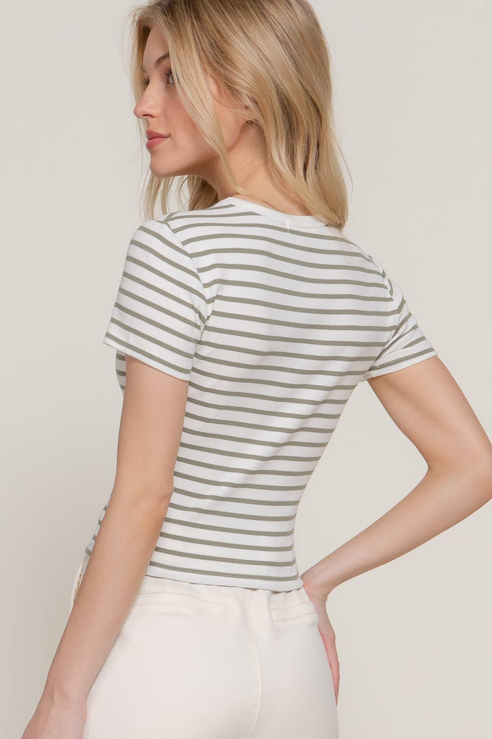 Stripe Cotton Rib Tee