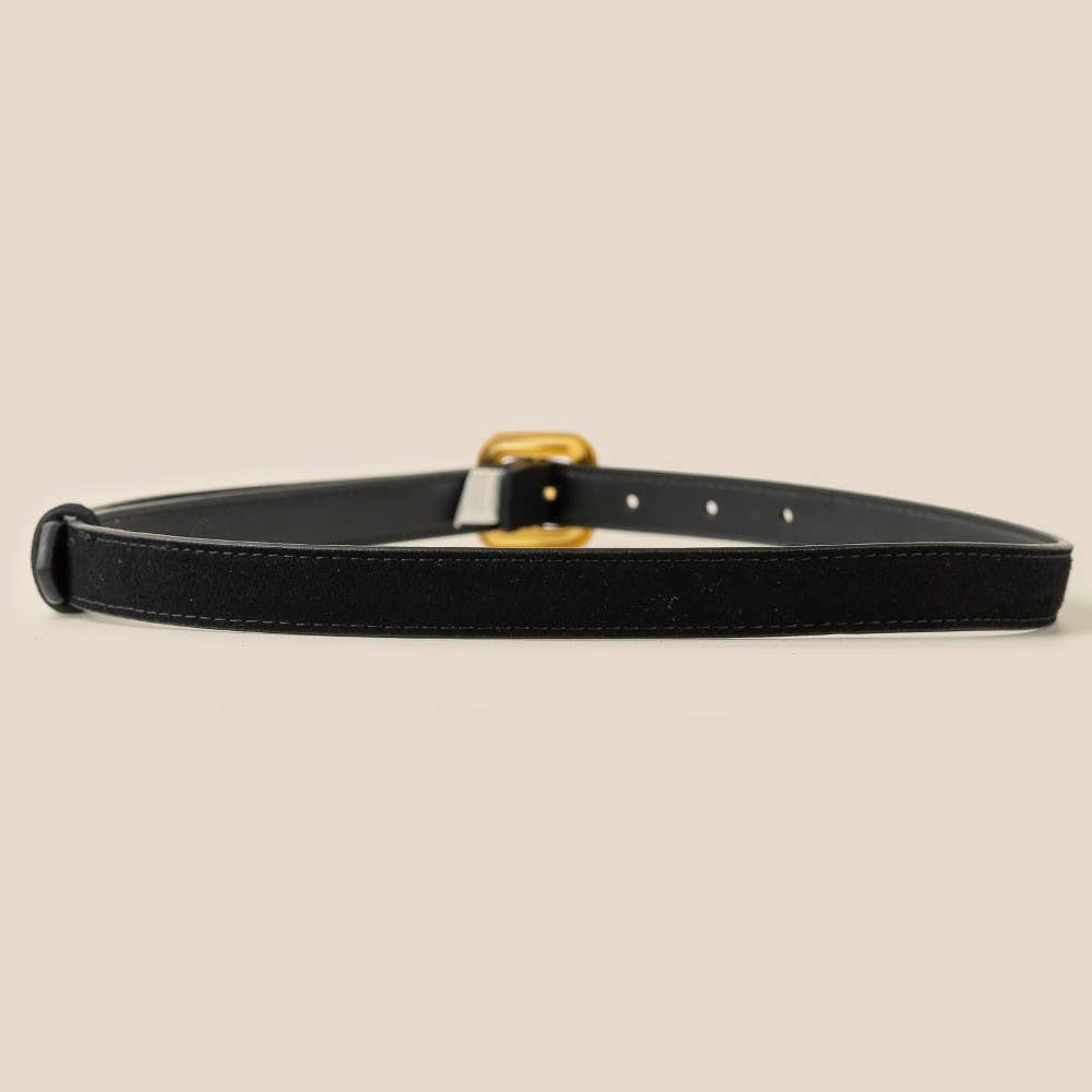 Square Buckle Leather Belt