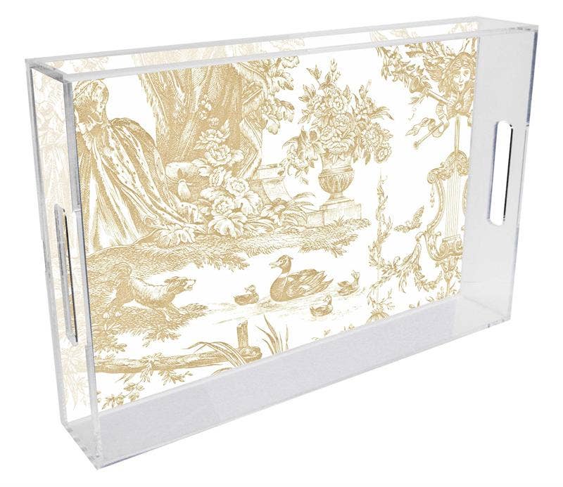 Beige Toile Serving Lucite Tray front | MILK MONEY milkmoney.co | 	Home decor online, Modern home decor, Luxury home furnishings, Best home decor, Home accessories for sale, Living room furniture sets, Kitchen decor ideas, Wall art for home, Bathroom accessories, Vintage home decor, Minimalist home decor
