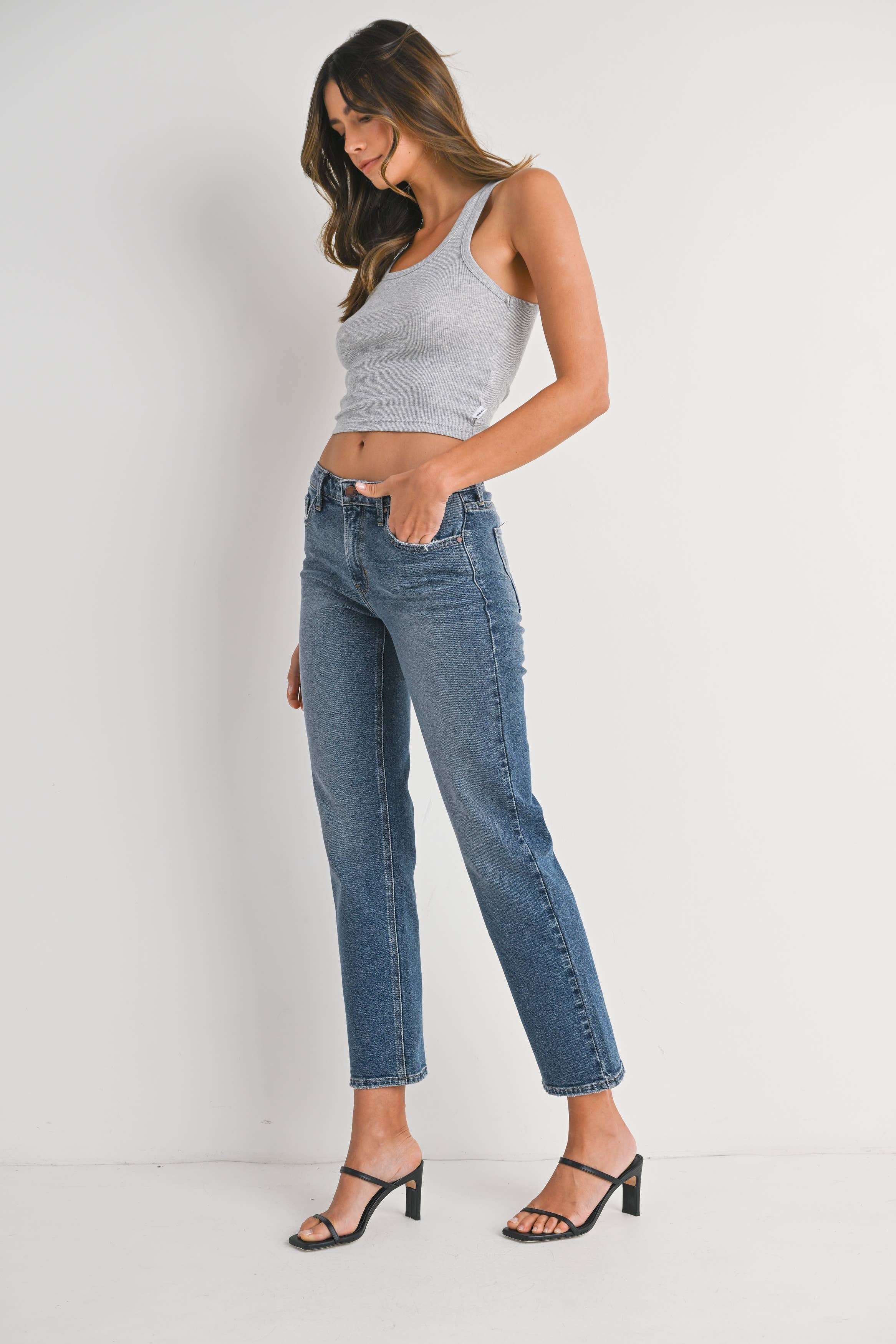 JBD Clean Mid Rise Straight Jean
