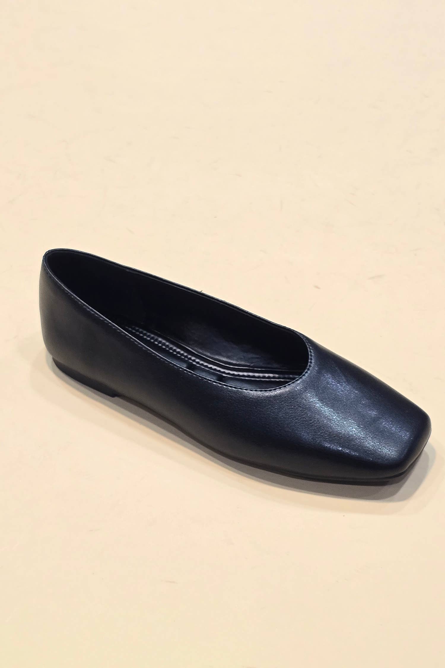 Square Toe Black Flat