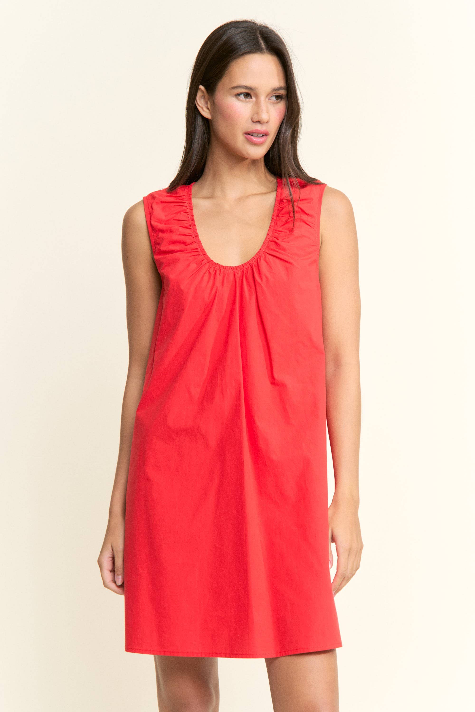 Scoop Neckline Sleeveless Mini Dress