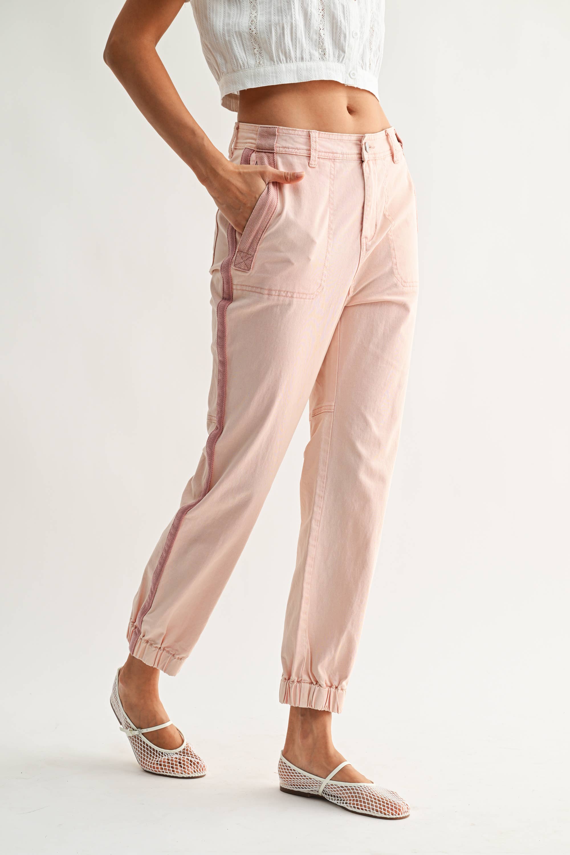 Pink Side Stripe Jogger
