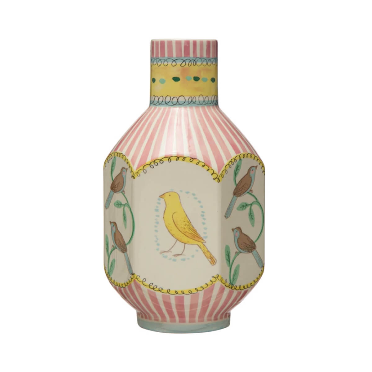 Birds Motif Ceramic Vase pink front | MILK MONEY milkmoney.co | 	Home decor online, Modern home decor, Luxury home furnishings, Best home decor, Home accessories for sale, Living room furniture sets, Kitchen decor ideas, Wall art for home, Bathroom accessories, Vintage home decor, Minimalist home decor
