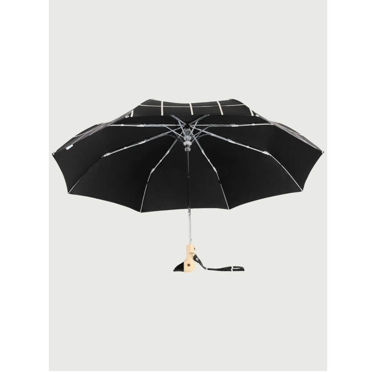 Black Grid Compact Duckhead Umbrella black | MILK MONEY milkmoney.co | white elephant gift ideas, gift, mother's day gift ideas, white elephant gift, gift shops near me