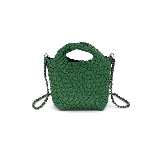 Braided Faux Leather Mini Tote Bag green front | MILK MONEY milkmoney.co | women's accessories. cute accessories. trendy accessories. cute accessories for girls. ladies accessories. women's fashion accessories. 