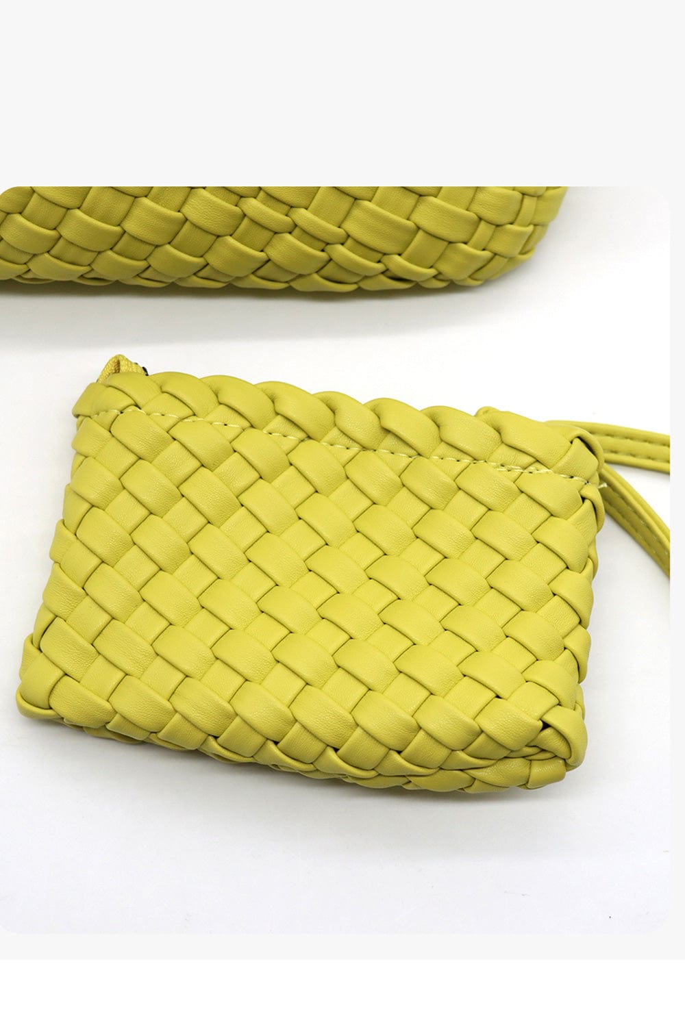 Braided Faux Leather Mini Tote Bag lime coin pouch| MILK MONEY milkmoney.co | women's accessories. cute accessories. trendy accessories. cute accessories for girls. ladies accessories. women's fashion accessories.