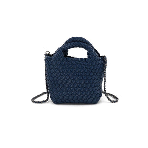 Braided Faux Leather Mini Tote Bag navy front | MILK MONEY milkmoney.co | women's accessories. cute accessories. trendy accessories. cute accessories for girls. ladies accessories. women's fashion accessories