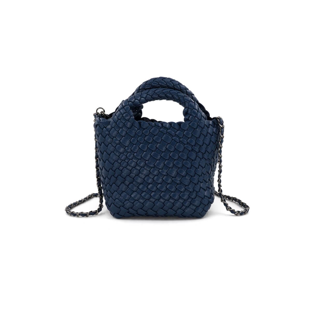 FWRD Renew Chanel Denim Chain Tote Bag in Medium Blue