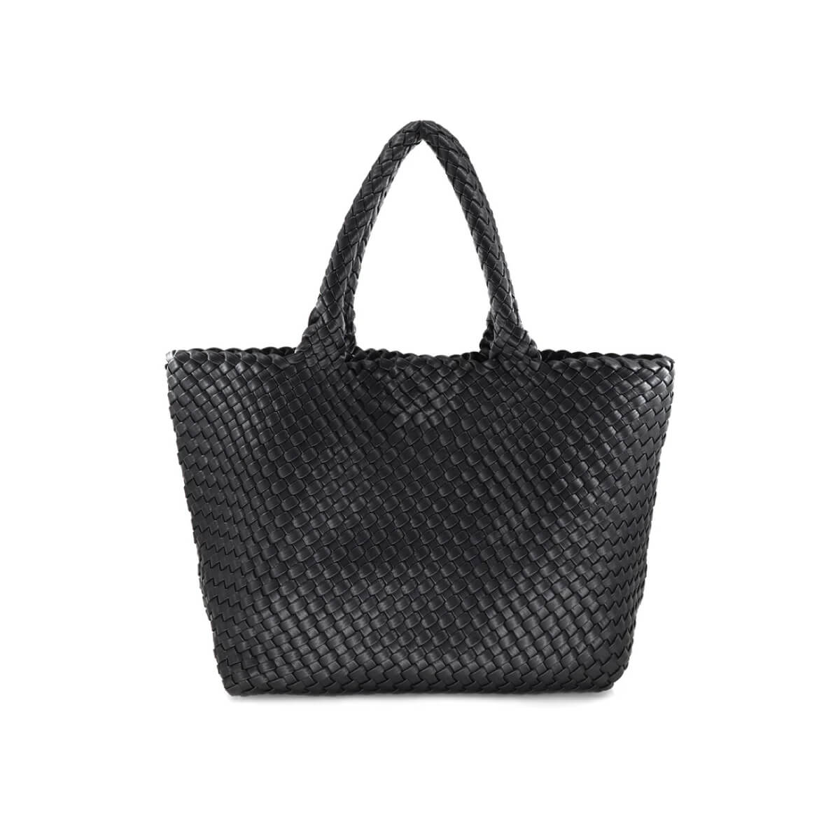 Braided Faux Leather Tote Bag