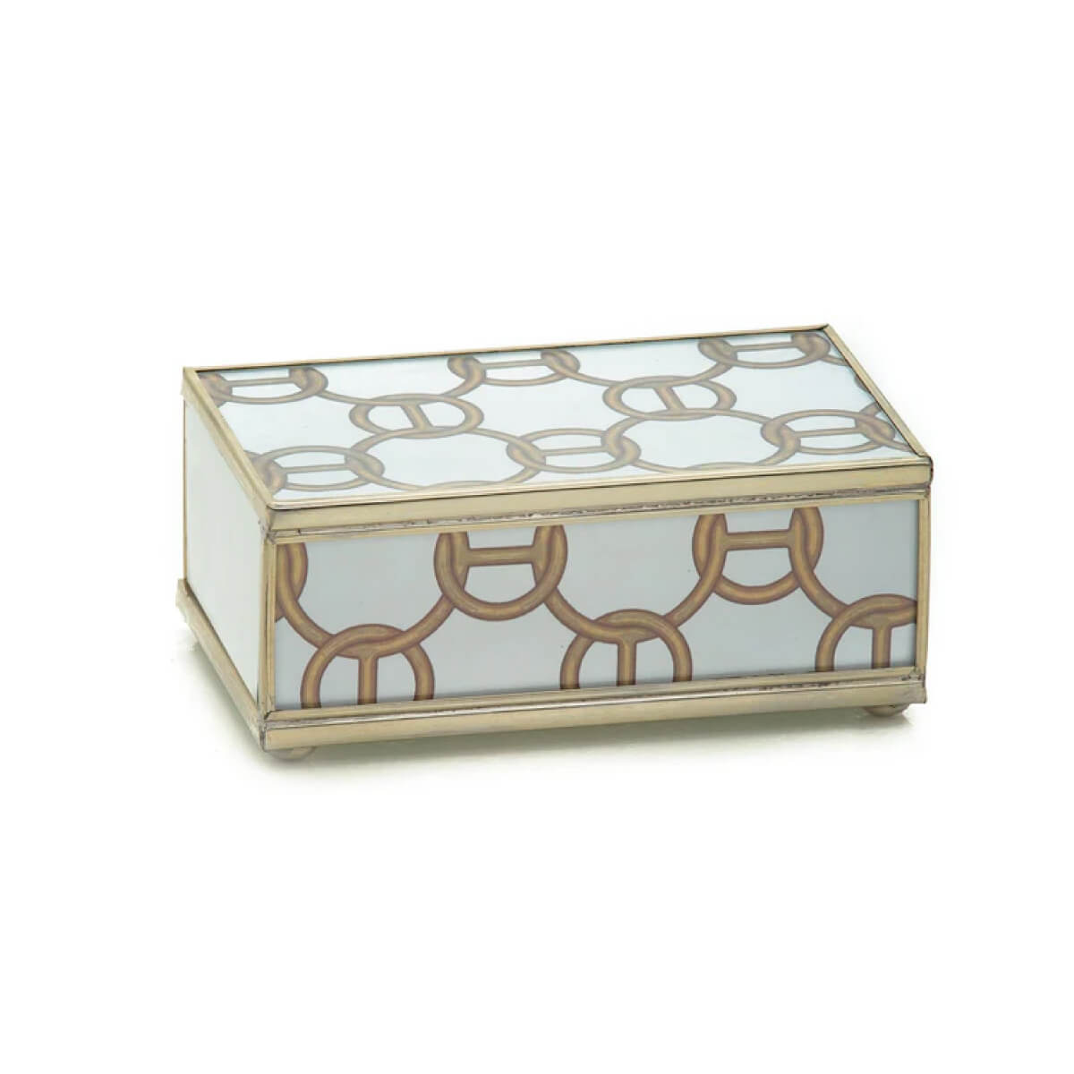 Brown Chain Design Glass Matchbox Cover