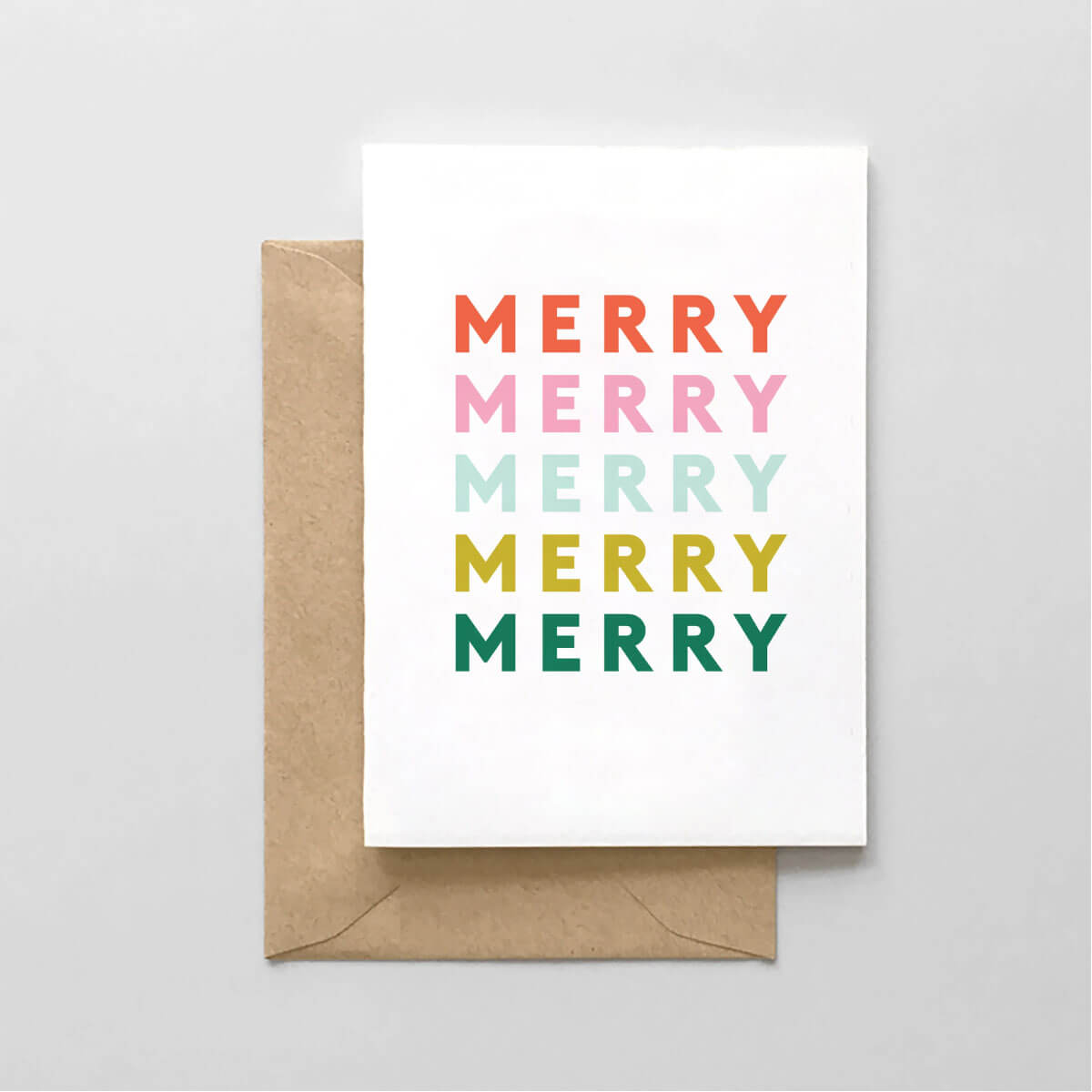 Colorful Merry Holiday Card front | MILK MONEY