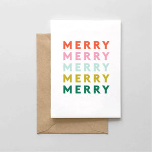 Colorful Merry Holiday Card front | MILK MONEY