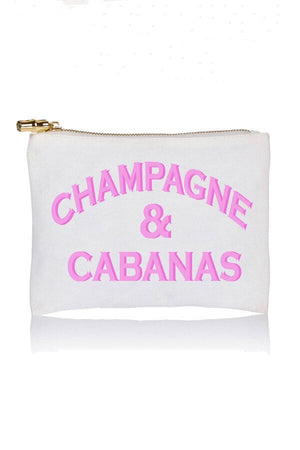 Champagne & Cabanas Jumbo Zipper Pouch white front 