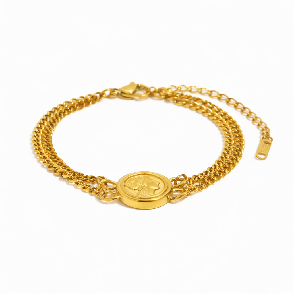 Gold Coin Chain Bracelet