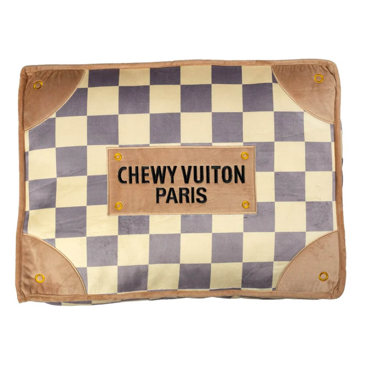 Checker Chewy Vuiton Plush Pet Bed